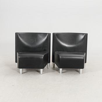 A set of eight leather easychairs by Erik Jørgensen Møbelfabrik, Svendborg, Denmark.