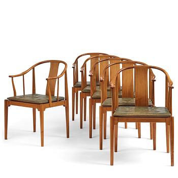 480. Hans J. Wegner, "Kina-stolen" 6 st, Fritz Hansen, Danmark 1967.