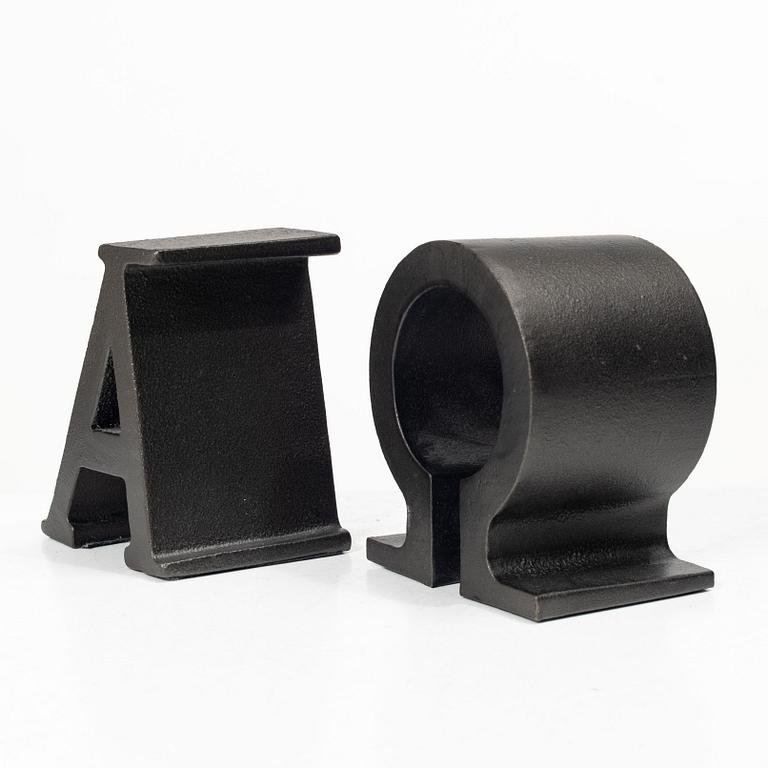 Josef Frank, Bookends, a pair, marked “Alfa & Omega”, Firma Svenskt Tenn.
