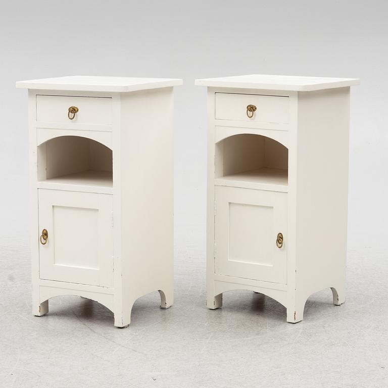 Sängbord, ett par, jugend, tidigt 1900-tal.