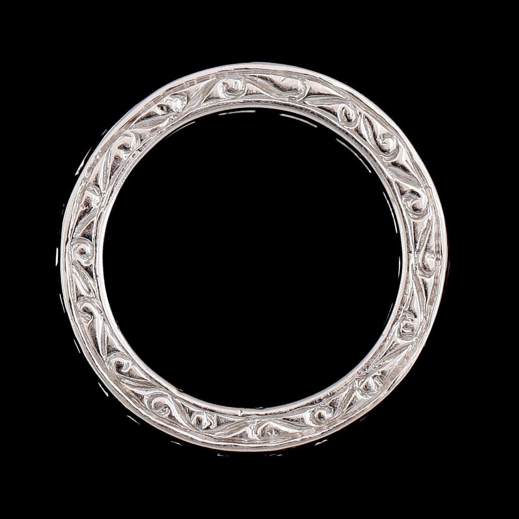 RING, 18K vitguld, fasettslipade rubiner.