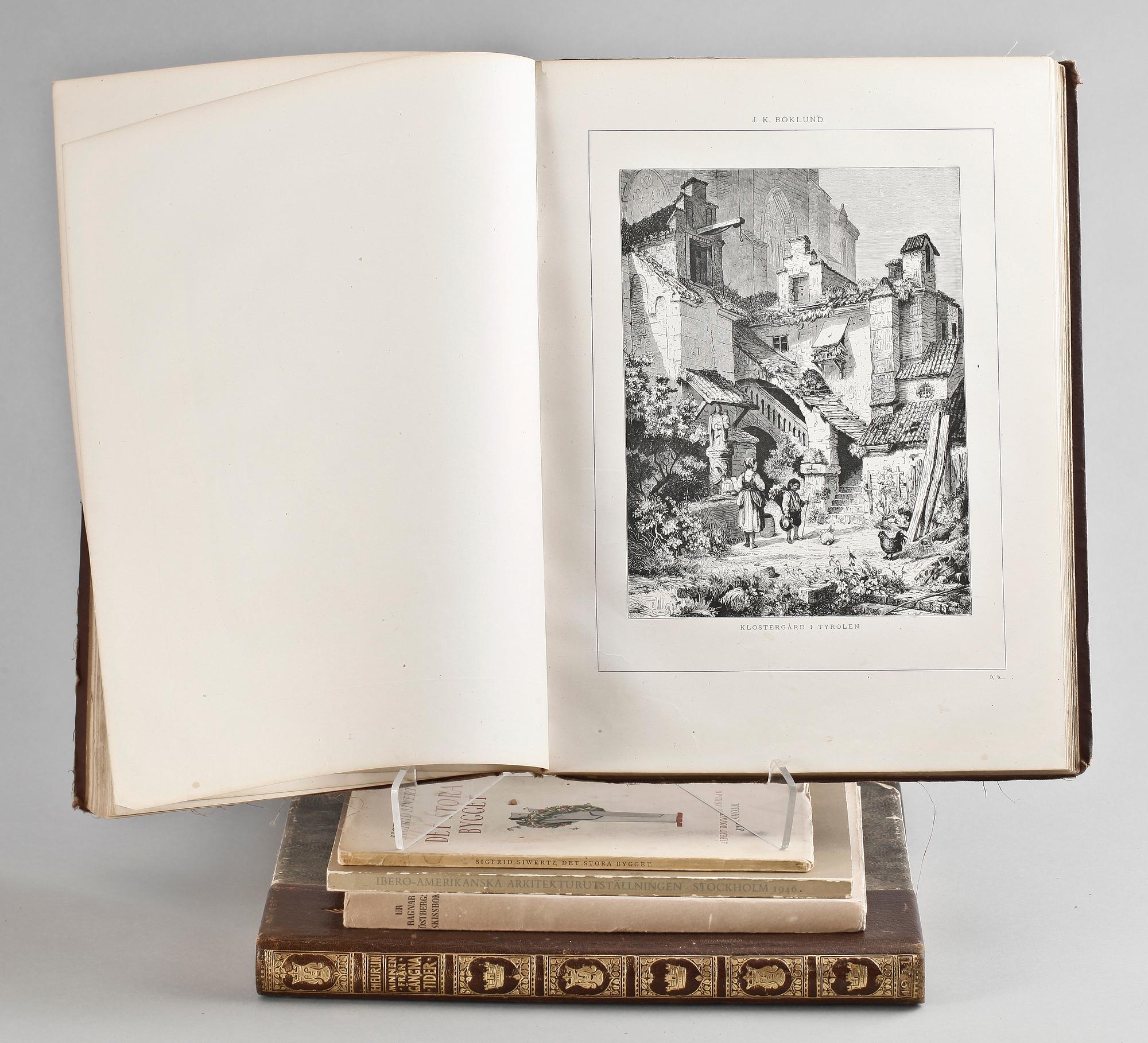 BÖCKER, 5 st, bla "Minnen från gångna tider", av Erland Heurlin, Stockholm 1921.