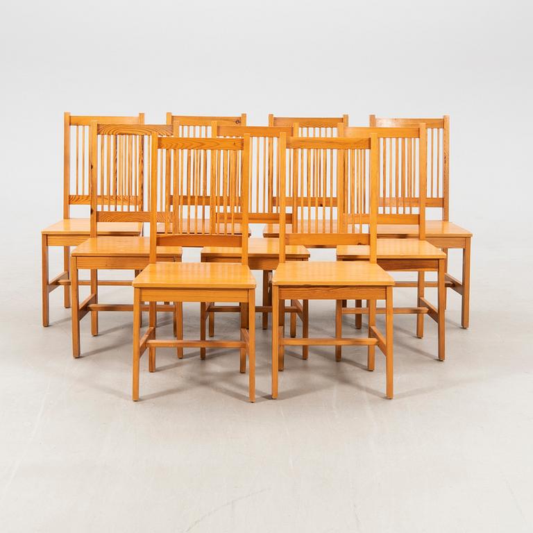 Table and chairs, 10 pieces, 1970s.