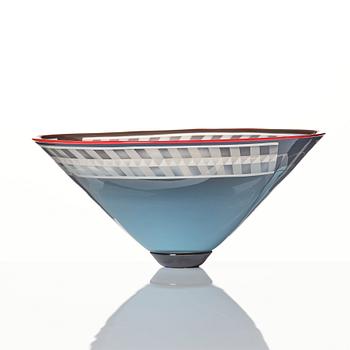 Ann Wolff, (Ann Wärff), an engraved and etched cameo glass bowl, probably Kosta 1969.