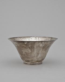 SKÅL, sterlingsilver, Wiven Nilsson, Lund. 1957. Ca 200g.