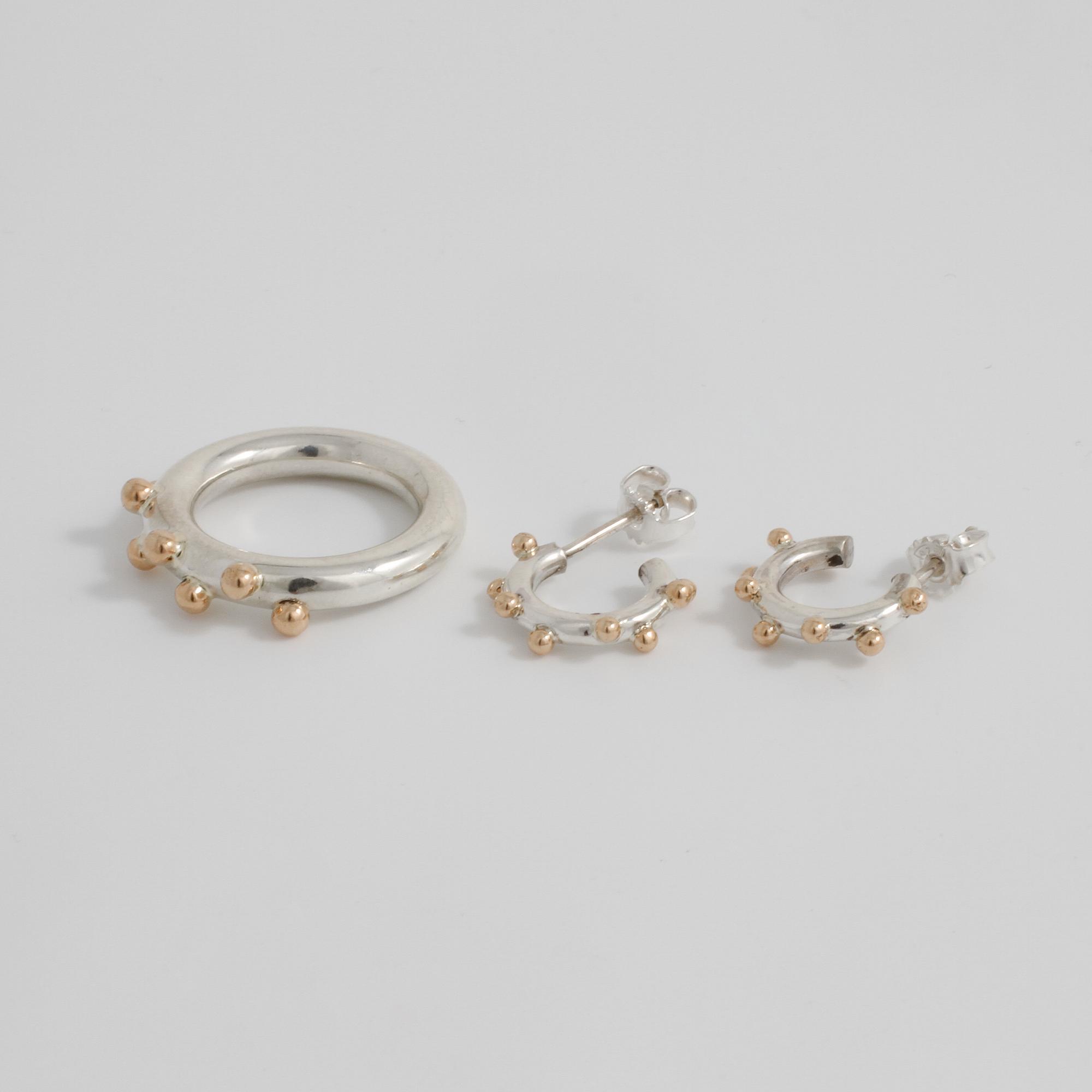 MICHAEL PERSSON CARLING, MPC jewellery, Göteborg, 2004 & 2008, ring samt örhängen.