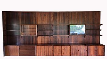 POUL CADOVIUS, a rooswood 'Royal system' shelving unit, third quater of 20th century, Denmark.