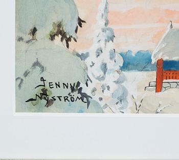 JENNY NYSTRÖM, watercolor, signed.