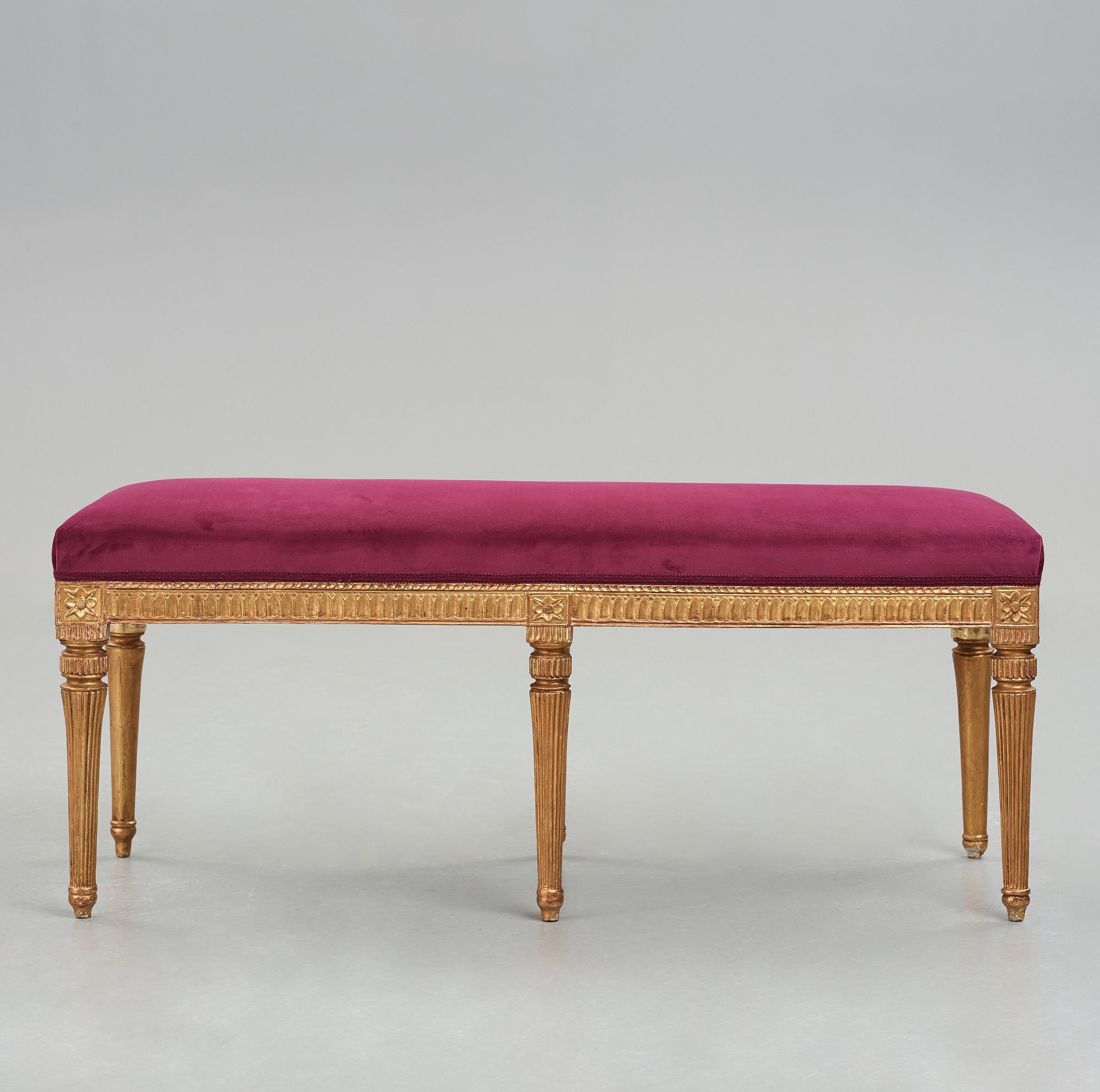 A late Gustavian bench by Nils Thorsson (b. 1779, d. 1848), Ingemantorp, Lindome.