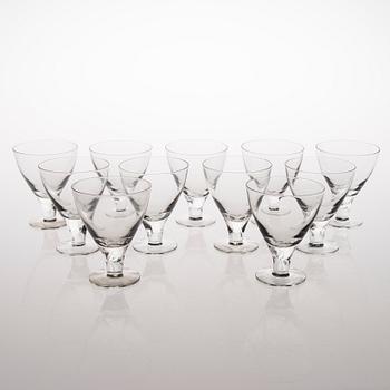 A 114-piece 'GN 46' glassware set for Nuutajärvi Notsjö, Finland. In production 1949-1969.