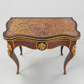 A Boulle style card table, end of the 19th Century.