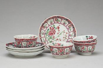 TESERVIS, 8 delar, porslin, Kina, 1800-tal.