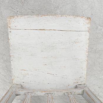 Two similar late Gustavian chairs, Sweden, around 1800.