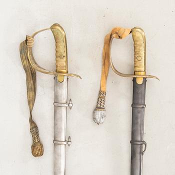 Two Swedish cavalry sabres, 1867 pattern.