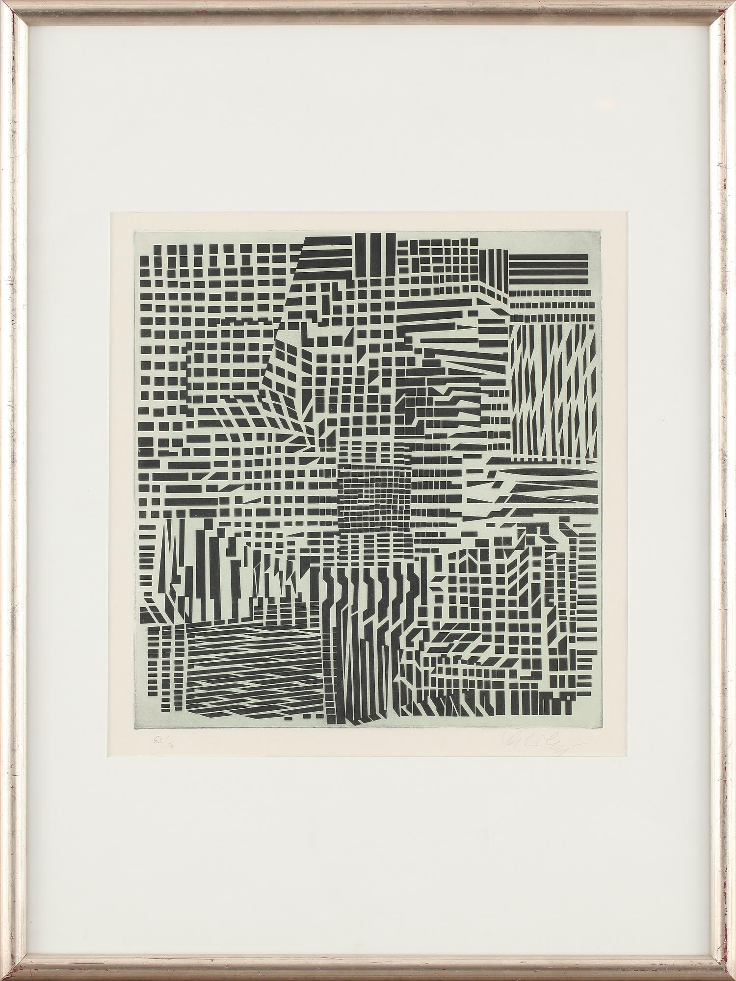 VICTOR VASARELY, färgetsning, signerad och numrerad 63/150.