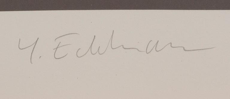 YRJÖ EDELMANN, färglitografi, numrerad 156/200 och signerad.