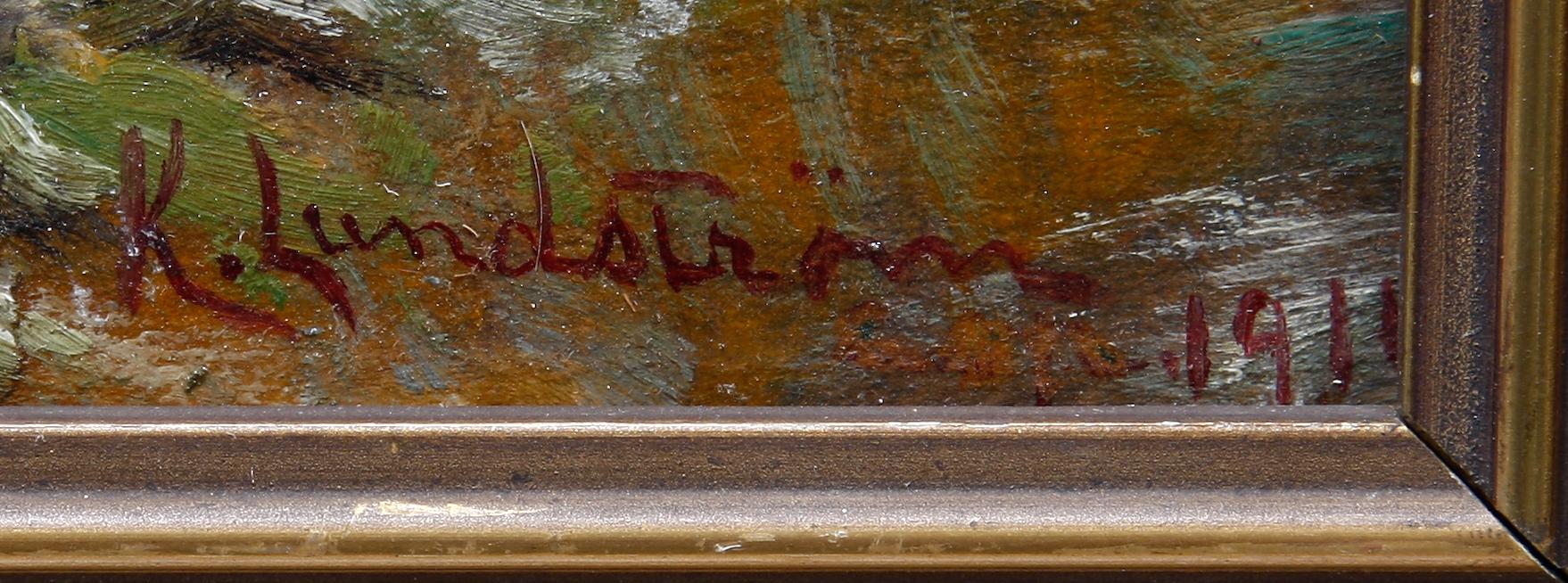 KNUT LUNDSTRÖM, olja på pannå, sign o dat 1914.