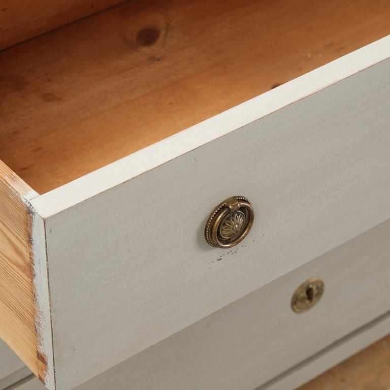 A painted 19th Century chest of drawers.