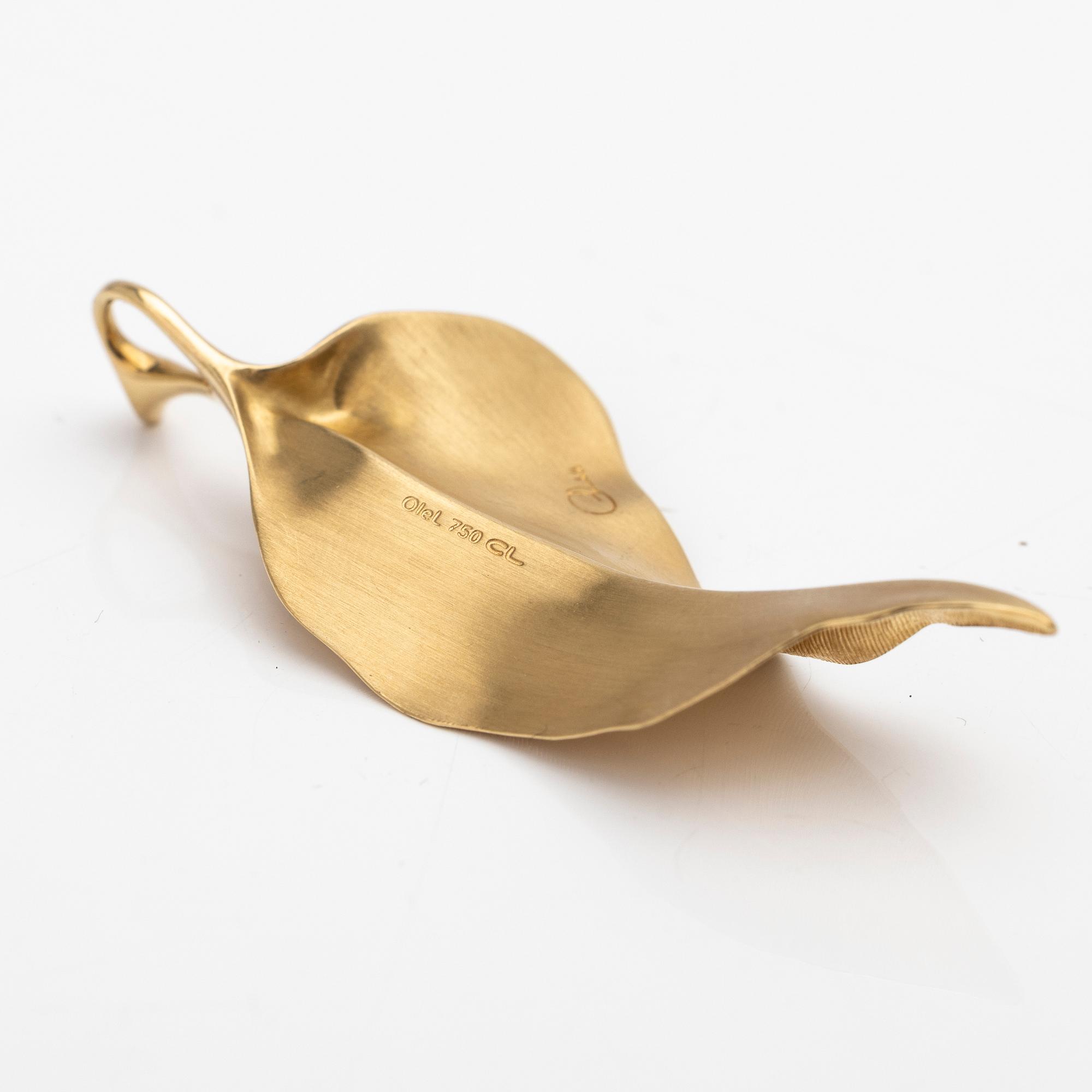 Ole Lynggaard, Pendant, “Blad”, 18k red gold, designed by Charlotte Lynggaard.