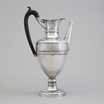 A RIGA SILVER WINE JUG maker's mark latin RM, possibly Richard Müller, Riga, Latvia, late 19th century.