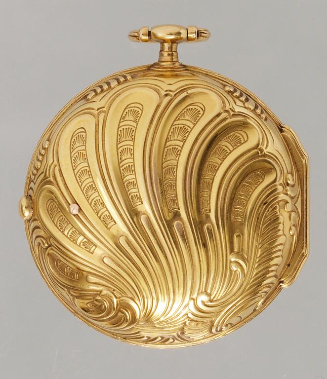 A French 18th century pocket watch by Lepaute, dial face marked "Lepaute" clockwork marked "Lepaute No 428 au Luxembourgs".