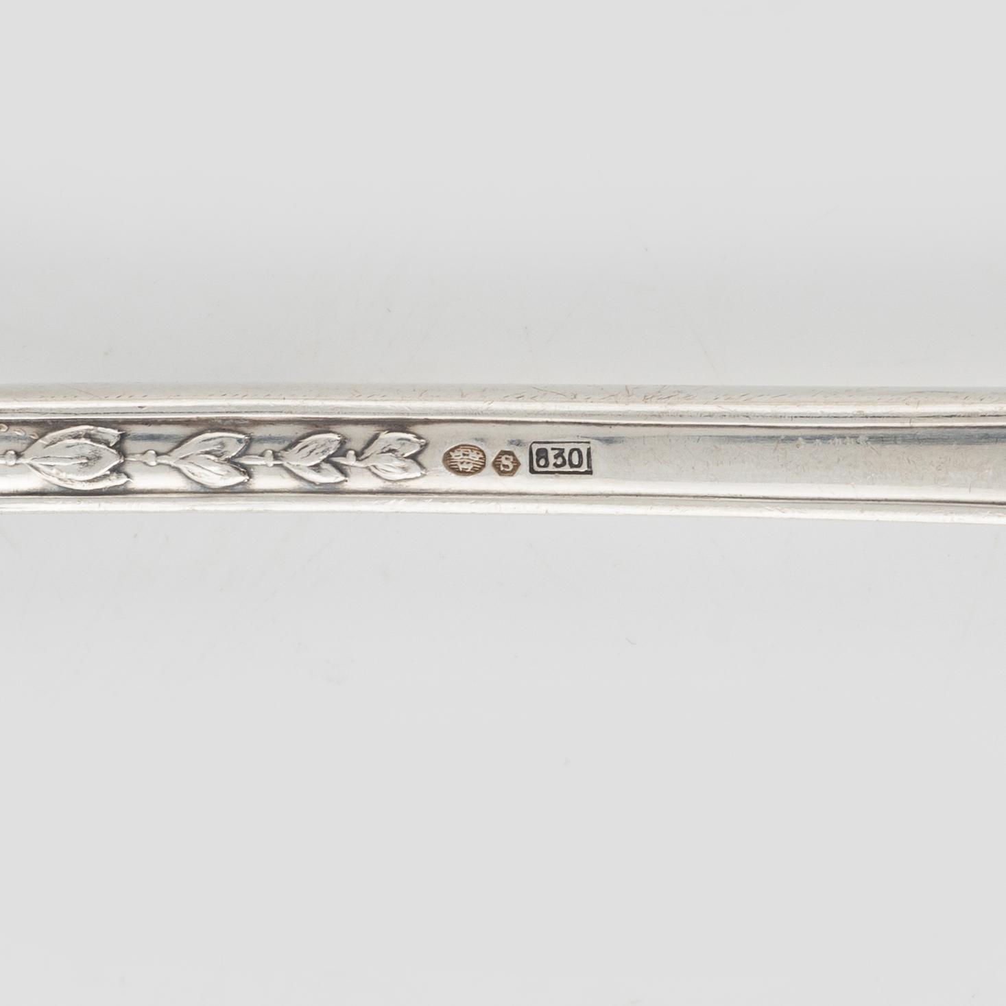 W.A. Bolin, bestickuppsättning, 30 delar, silver, modell F, Stockholm bl a 1930.