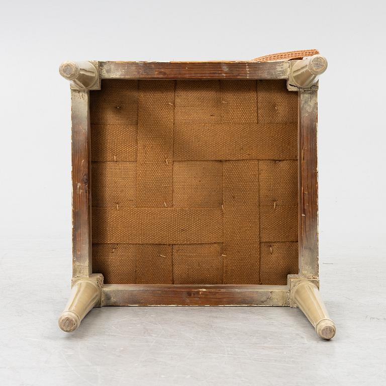 A Gustavian style stool, 19th Century.