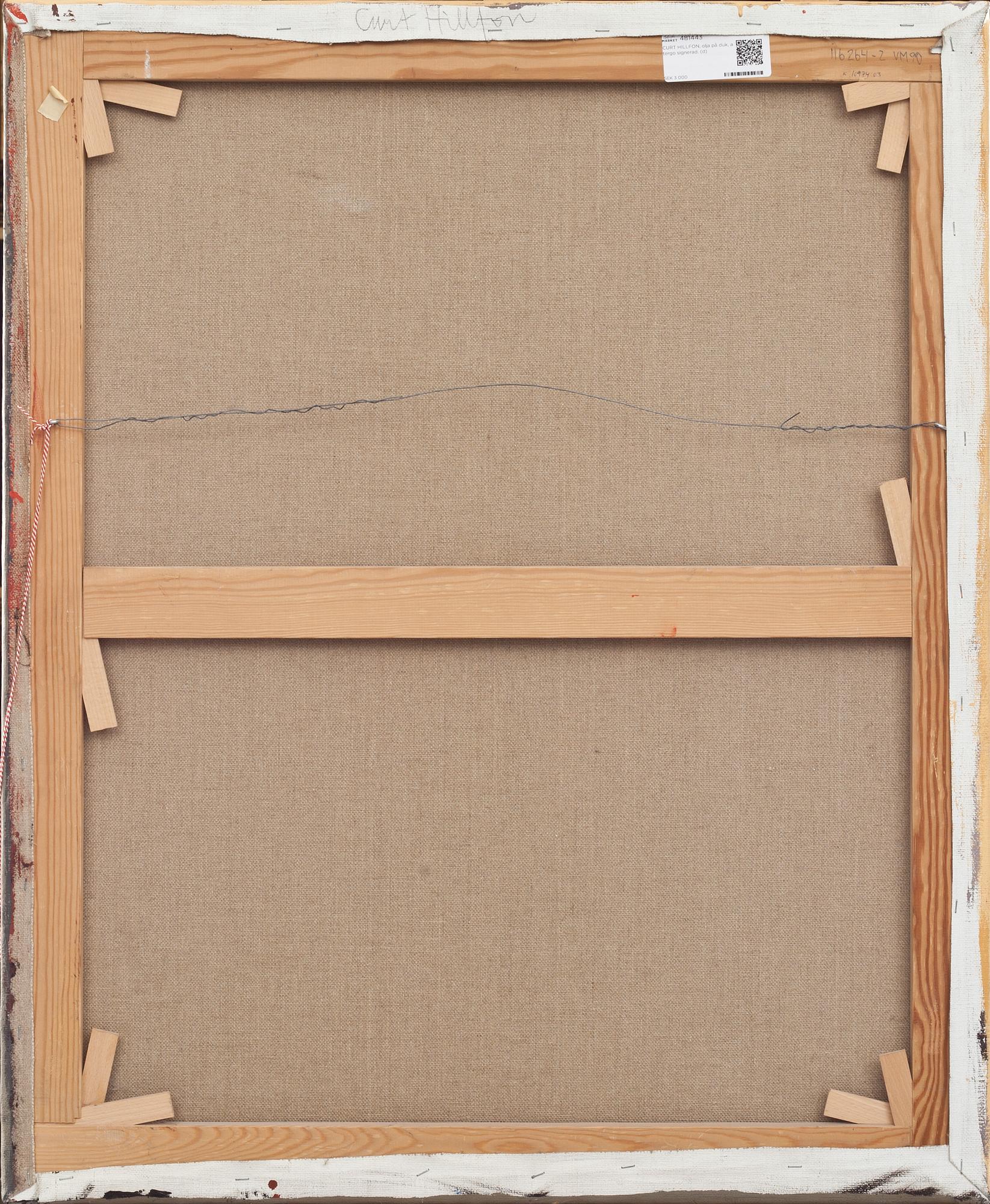 CURT HILLFON, olja på duk, a tergo signerad.