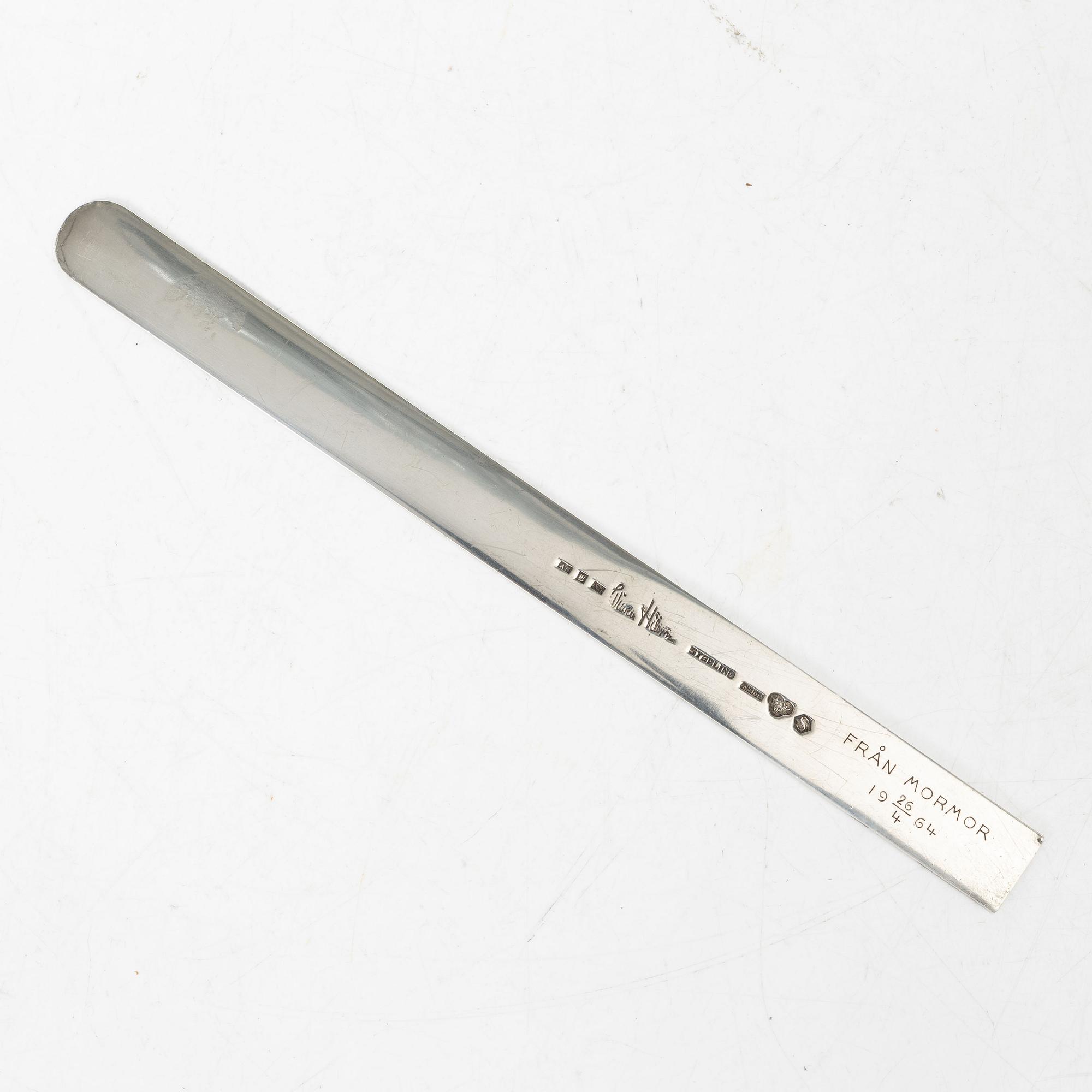 Wiwen Nilsson, Letter opener, sterling silver, Anders Nilsson, Lund 1963.