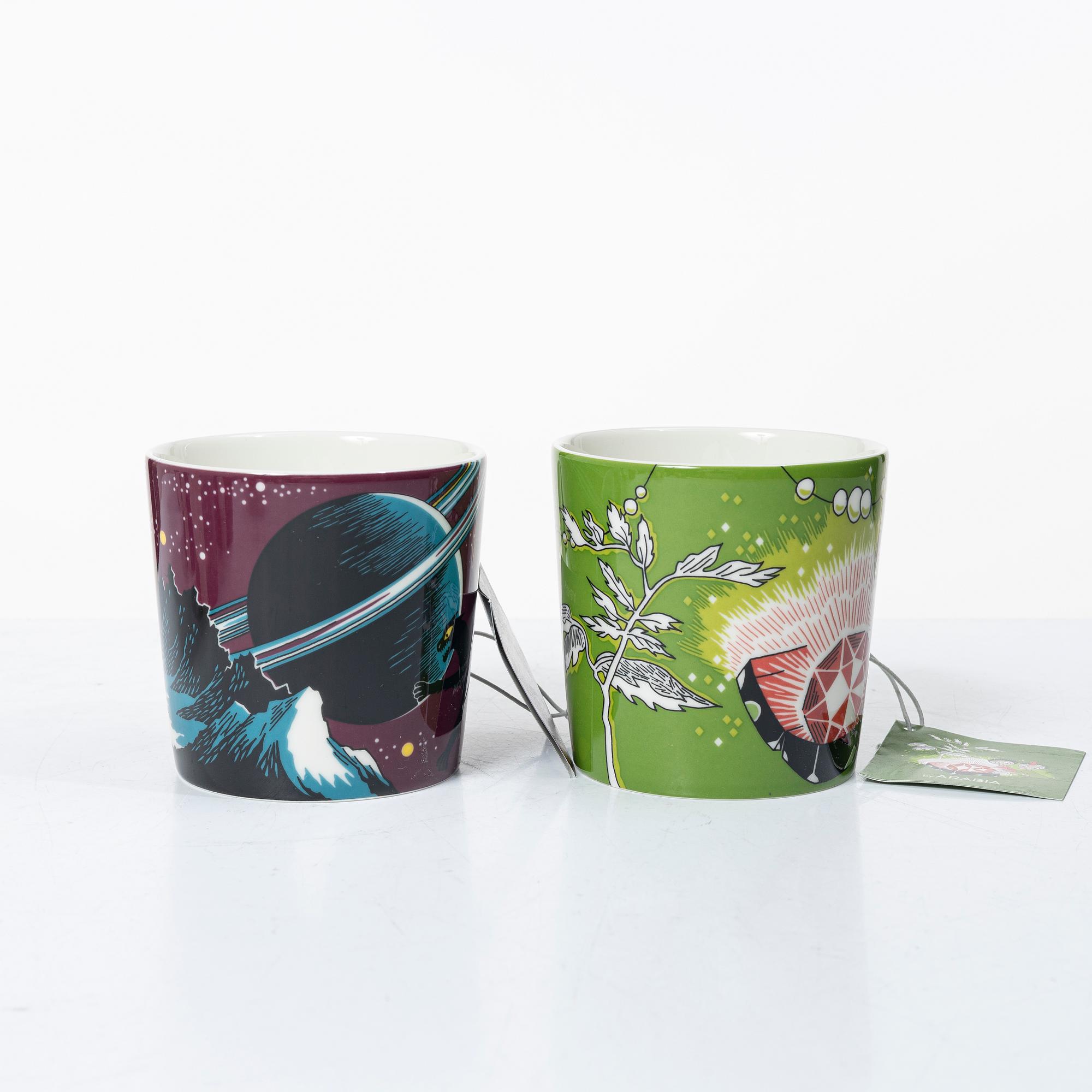 Arabia, 29 Moomin mugs, Finland.