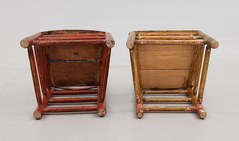 STOLAR, 10 st (6 + 4 snarlika), allmoge, 1700/1800-tal.