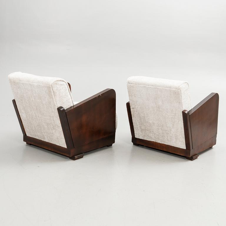 Armchairs, a pair, Art Deco style, 20th century.
