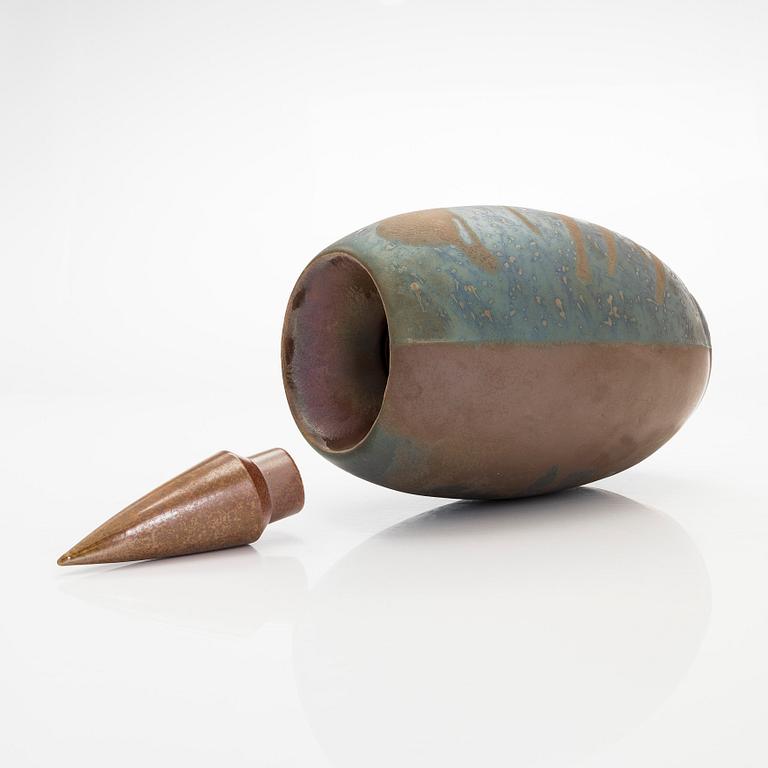 Inkeri Leivo, vas med lock, keramik, signerad Inkeri Leivo Arabia.