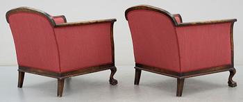 FÅTÖLJER, ett par, 1920/30-tal.