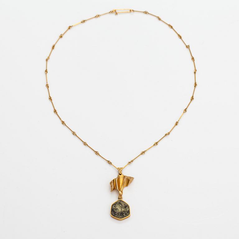 Björn Weckström, Halsband "Joik", 14K kultaa ja kopparmalm. Lapponia 1973.