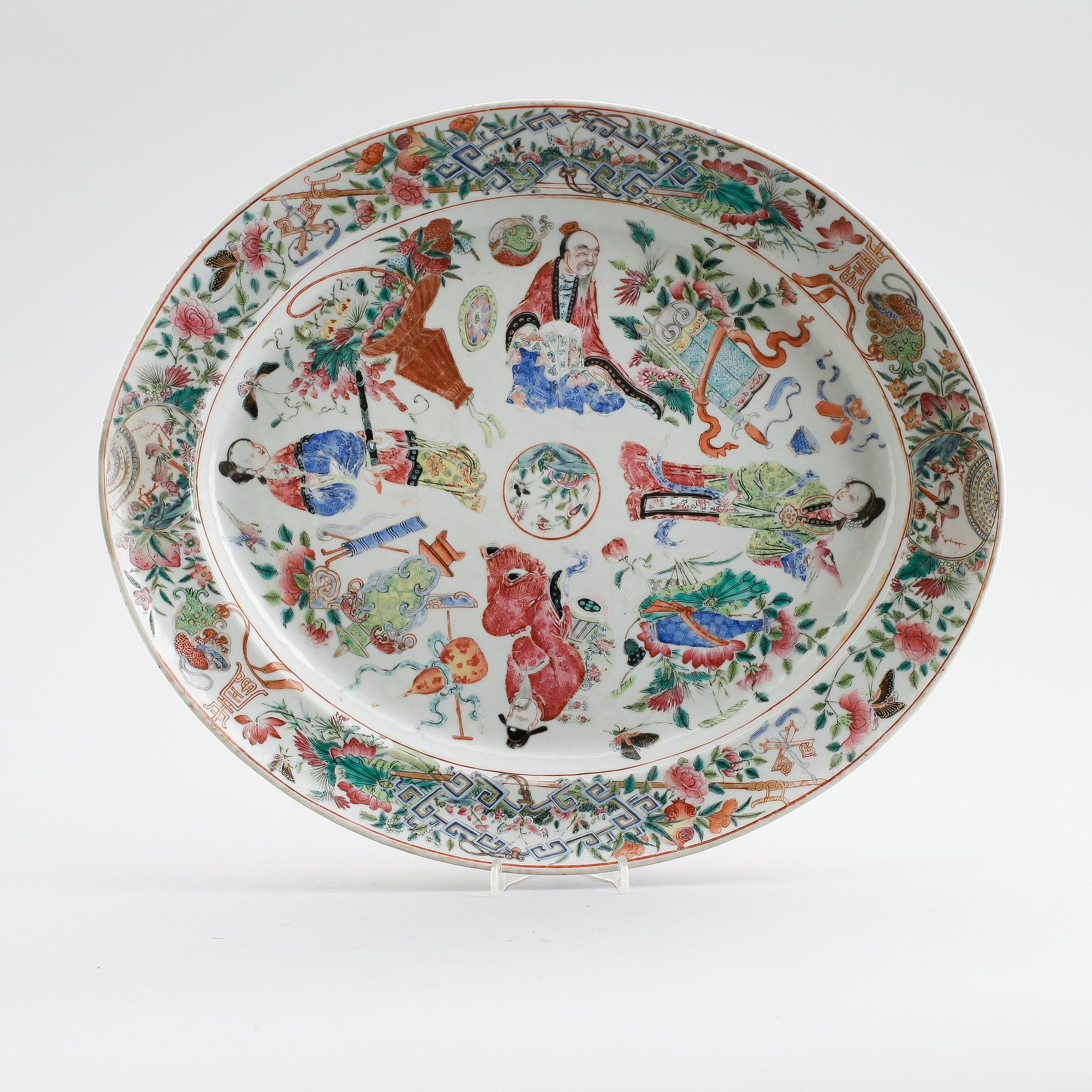 SKÅLFAT, porslin, Kanton, Kina, 1800-talets mitt.