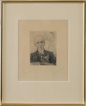 CARL LARSSON, etsning, signerad,
