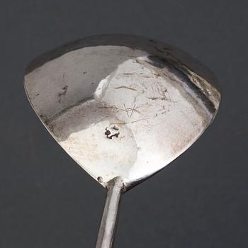 Sked, icke identifierat bomärke, silver, Norge 1600-tal.