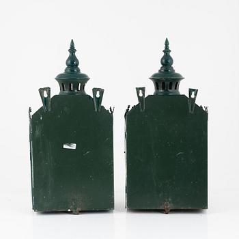 Wall sconces, a pair, circa 1900.