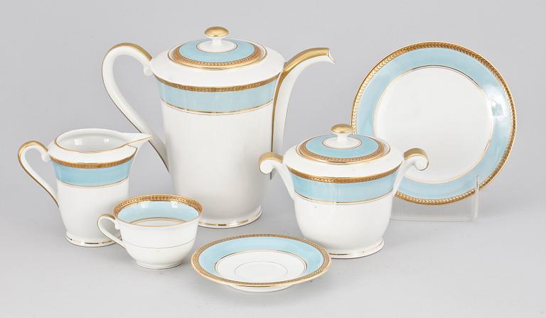 KAFFESERVIS, 27 delar, porslin, empirestil, märka P N France. 1900-talets början.