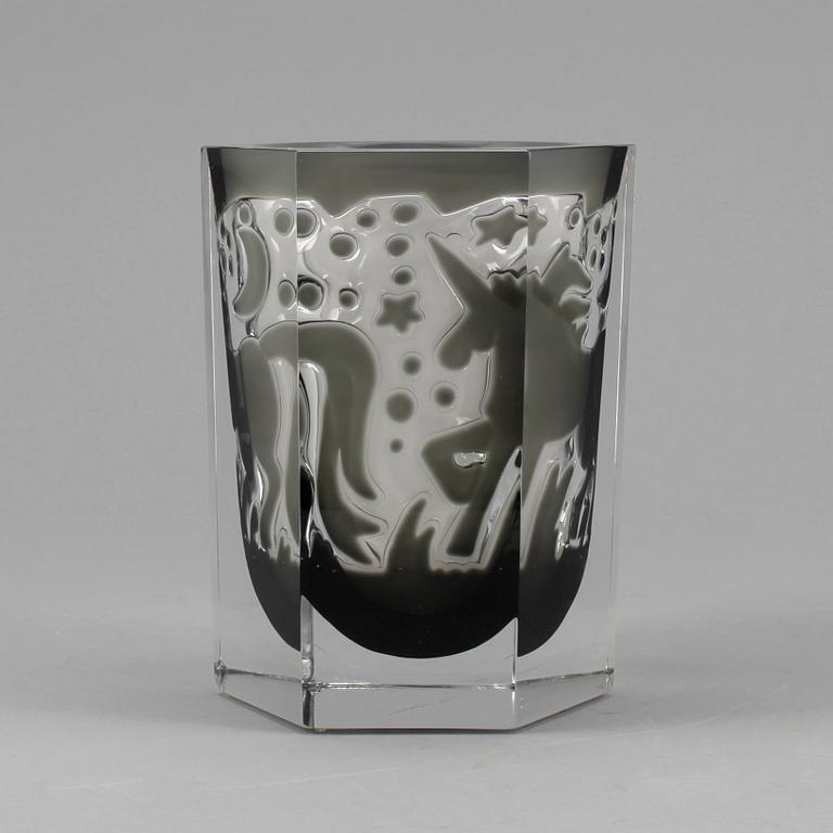 VAS, glas, ariel, Olle Alberius, Orrefors Gallery 1988.