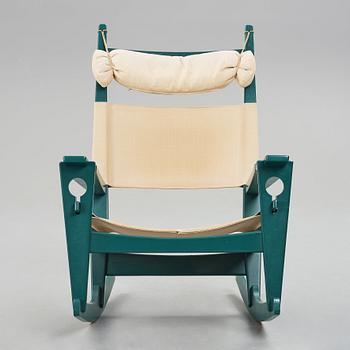 HANS J WEGNER, a "GE673" "The Keyhole", prototype rocking chair in a special colour, Getama, Denmark, 1970's.