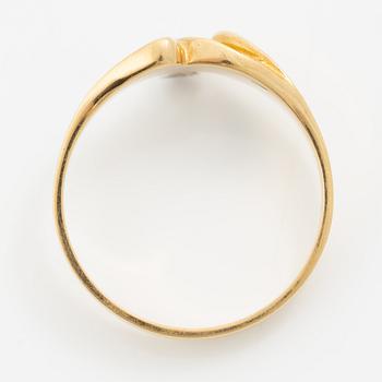 Lapponia, ring 18K gold set with a round brilliant-cut diamond, Finland 1981.