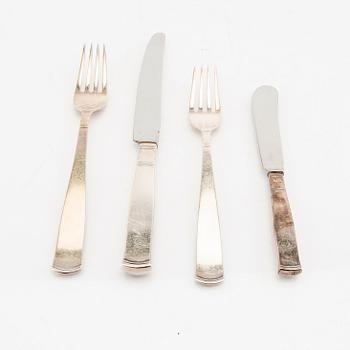 A Swedish 20th century set of 52 pcs of silver cutlery "Rosenholm" mark of J Ängman/GAB Stockholm 1960s ,