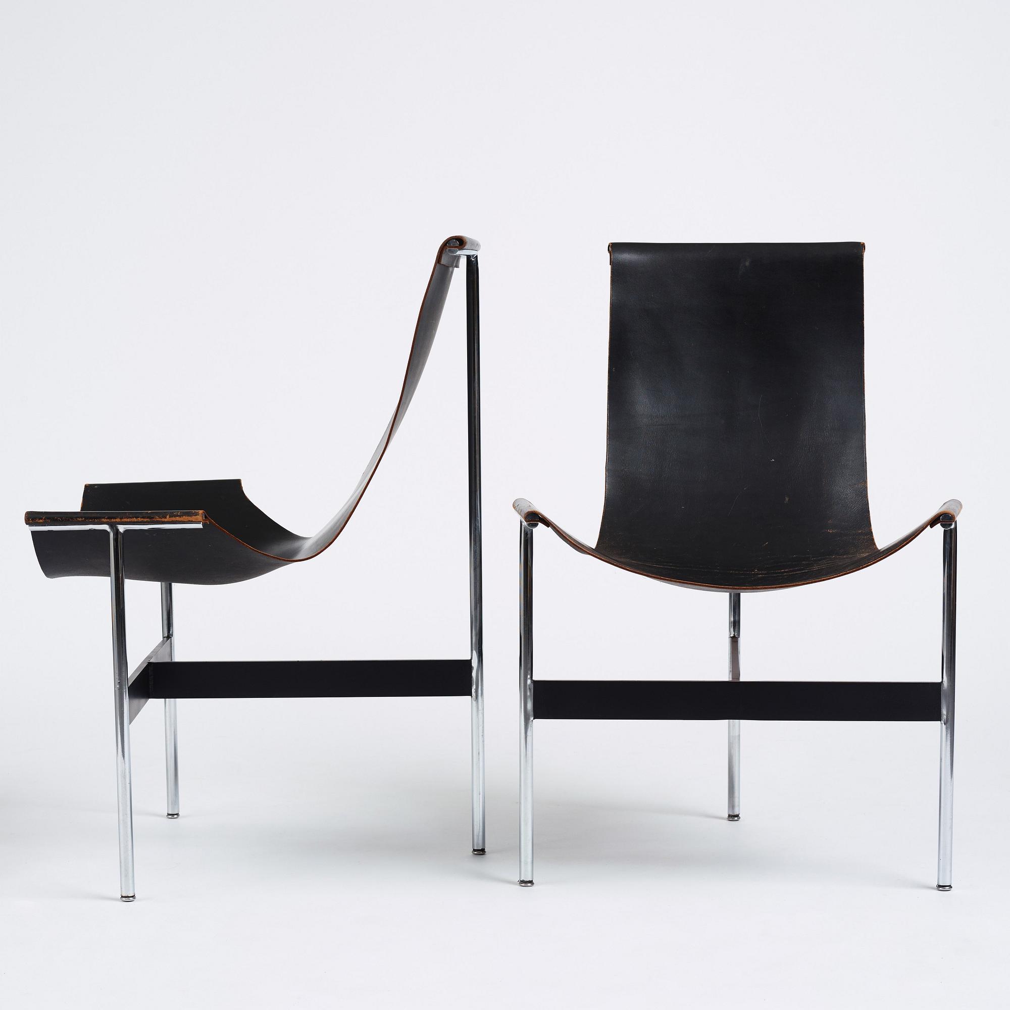 William Katavolos, Douglas Kelley & Ross Littell, 4 stolar modell "3LC T-Chair", Laverne International, USA, efter 1952.