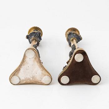A Pair of Candlesticks, late 19th Century.