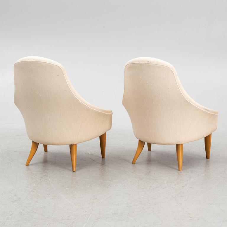 Kerstin Hörlin-Holmquist, a pair of armchairs, "Lilla Eva", from the "Paradiset" series, Triva, Nordiska Kompaniet.