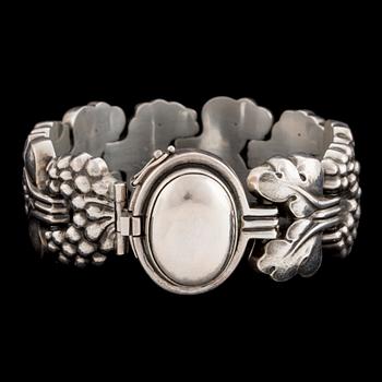 A silver bracelet by Georg Jensen, designed in the 1920's with stamp for after 1945.