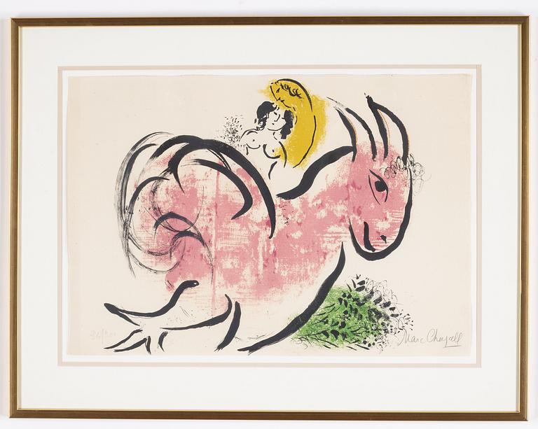 Marc Chagall, Färglitografi, 1952, signerad med blyerts 61/200.