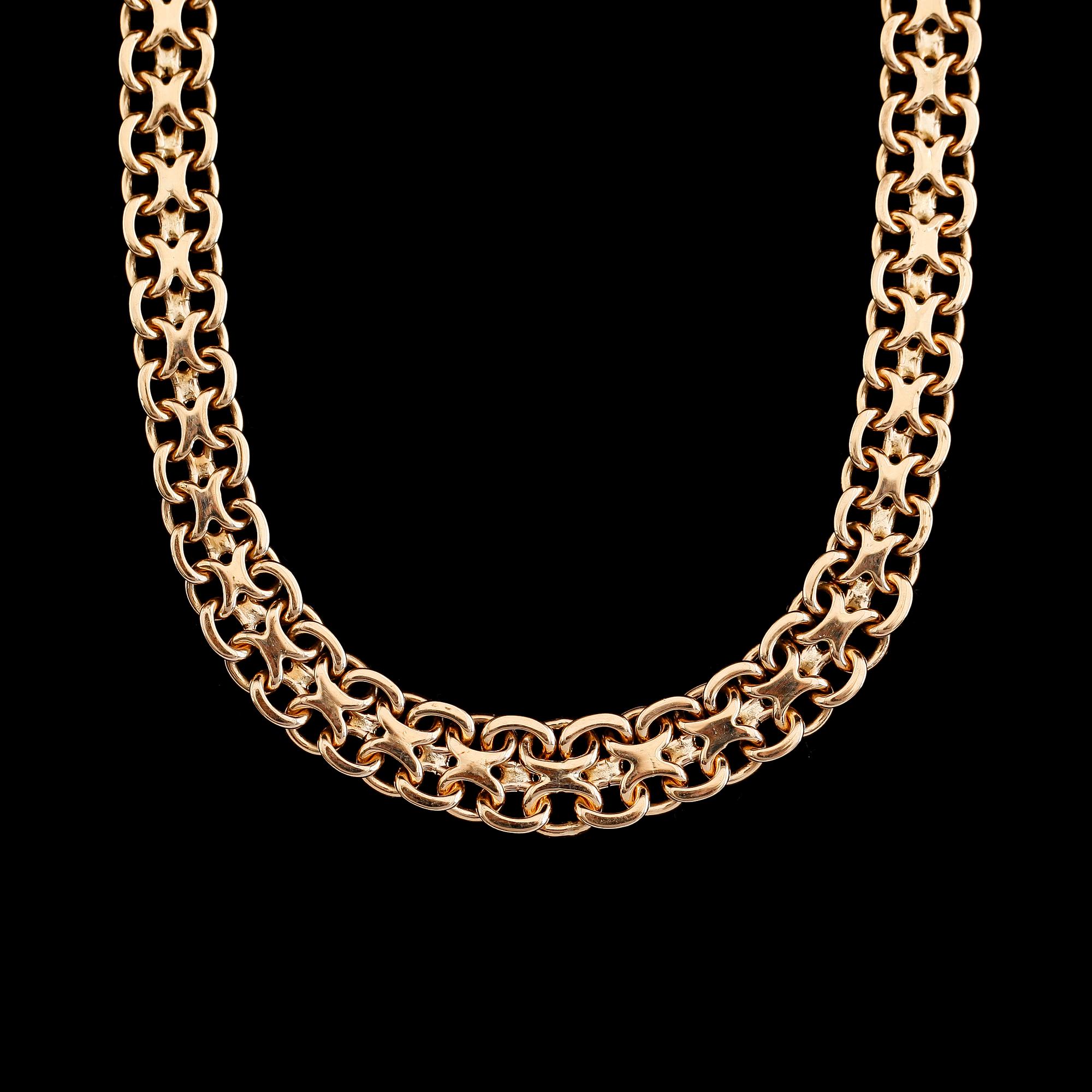 COLLIER, 18 k guld, svenska stämplar RGW, 1959. Total vikt ca 30 g.